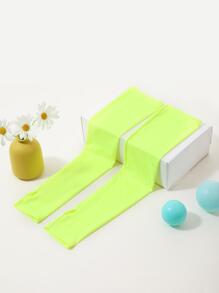 1雙男士女士袖套冰織物透氣跑步運動裝太陽紫外線防護長款手臂套騎行袖套 - 薄荷綠 - 查看 2