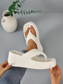Giày bệt dày và Dép nêm Nữ - trắng - Xem 3