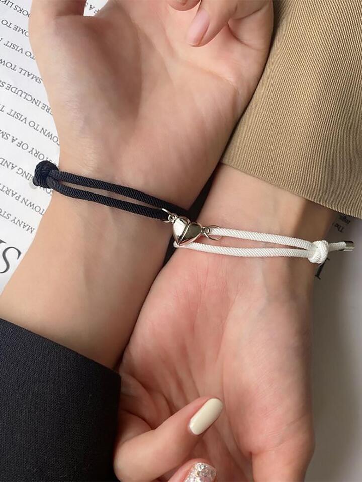 Heart Connecting Bracelets Cadeau Femme Clearance Sales! Magnetic