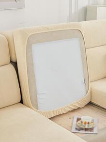 Funda de sofá de LICRA elástica de Color sólido para sofá en forma de L con funda de cojín y reposabrazos, Protector de muebles para el hogar, 1 pieza - Beis - Ver 4