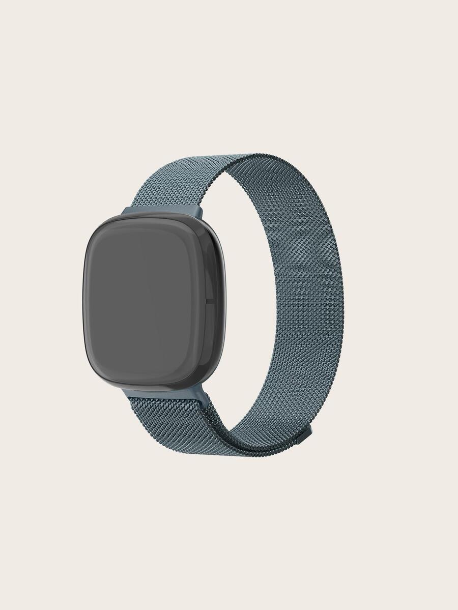 Magnetic Zinc Alloy Watchband Compatible With Fibit Versa 3/4 - Dark Grey - View 1