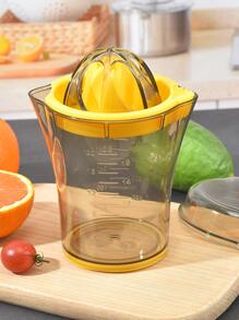 Exprimidor manual de cítricos, vaso para zumo de naranja, limón y pomelo - Amarillo - Ver 2