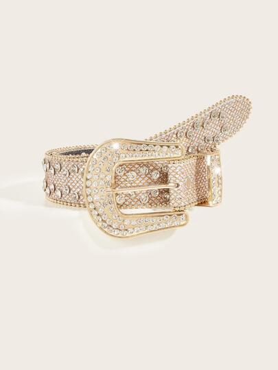 Party 1pc Unisex Punk Western Style Jeans Belt With Rhinestones Halloween Fall, Autumn, Halloween