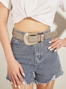 Tiệc tùng 1 chiếc thắt lưng quần jean phong cách Punk phương Tây dành cho cả nam và nữ đính đá lấp lánh cho lễ Halloween mùa thu, mùa thu, Halloween - Vàng - Xem 5