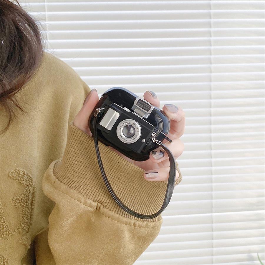 Phone Charm 3D Camera Decor Case Compatible With AirPods Grunge for