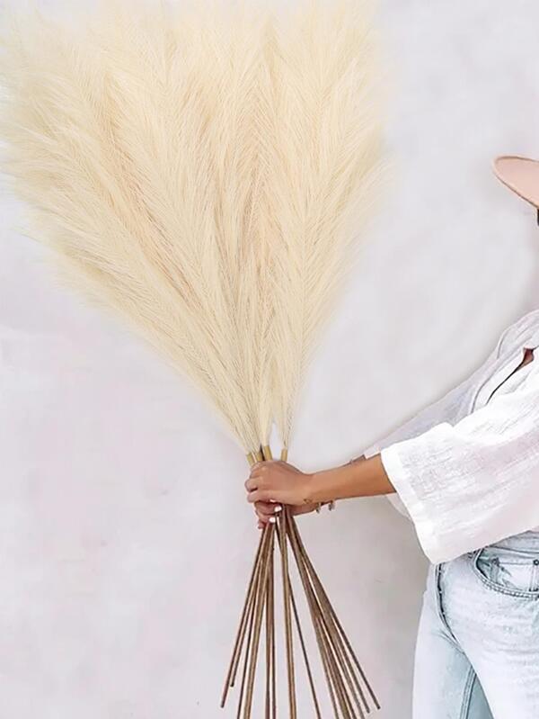 4Pcs Large Stems 43''/110CM Tall Artificial Pampas Grass Fake Pampas