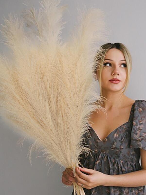 4Pcs Large Stems 43''/110CM Tall Artificial Pampas Grass Fake Pampas