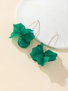 Tropiscape 1pair New Design Fashionable Long Floral Resin Earrings For Women, Exaggerate Elegant And Versatile. Beach