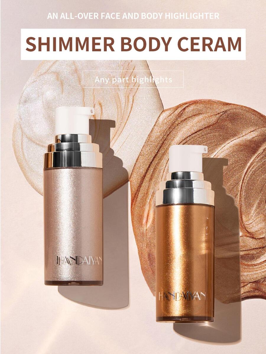 HANDAIYAN Highlighter Body Lotion: Brightening Serum For Long-Lasting, Natural-Looking Glow-Perfect For Summer Beaches, Pool Parties, Halloween, And Christmas Gifts. Ideal As A Gift For Birthdays, Valentine's Day, And Mother's Day. A Must-Have For Wild Parties - 銀色 - 查看 1