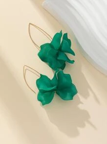 Tropiscape 1pair New Design Fashionable Long Floral Resin Earrings For Women, Exaggerate Elegant And Versatile. Beach