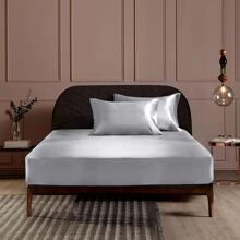 Seasonwood Microfiber Satin Sheets  Luxury Silk 4-Piece Bed Sheets - Grey - View 3