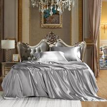 Seasonwood Microfiber Satin Sheets  Luxury Silk 4-Piece Bed Sheets - Grey - View 5