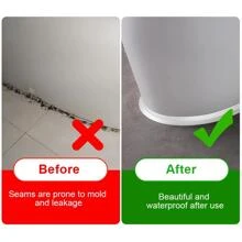 1pc Waterproof PVC Sealant Tape, Modern Grey Strong Adhesive Patch For Kitchen