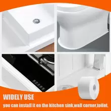 1pc Waterproof PVC Sealant Tape, Modern Grey Strong Adhesive Patch For Kitchen