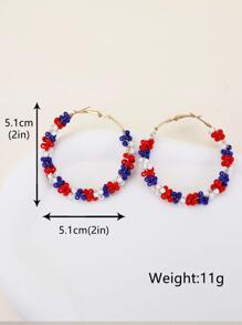 2 chiếc bông tai trang trí hạt cườm - Nhiều màu - Xem 3