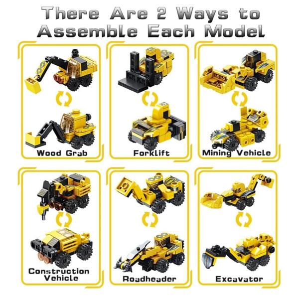 VATOS Building Block Toys, 573 PCS 25in1 Robot Engineering Building Bricks Construction