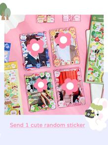5pcs Transparent Card Sleeve With 1 Random Sticker, Suitable For Various Trading Card Games, Such As Photo Cards, Etc. Back To School - Clear - View 5