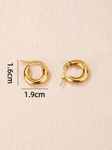 1pair Stainless Steel Small Round Earrings