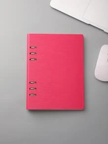 1 cái Sổ tay rời đơn giản màu trơn - Màu Hồng Tươi - Xem 1