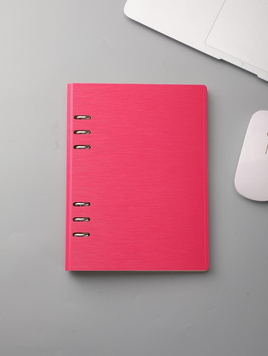 1 cái Sổ tay rời đơn giản màu trơn - Màu Hồng Tươi - Xem 1