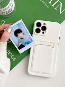 Apple Solid Phone Case With Card Slot Compatible With IPhone 15/15Pro/15Plus/15Promax