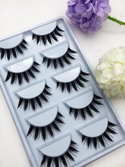 假睫毛，5 对浓密假睫毛，自然妆容，派对俱乐部用假睫毛