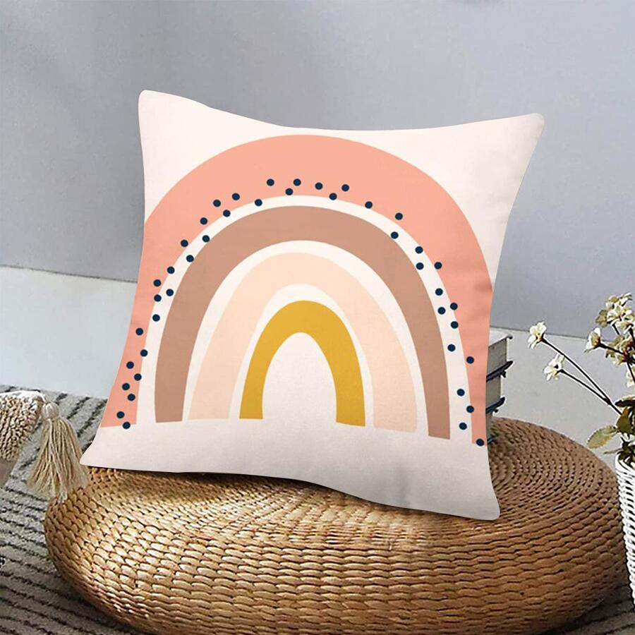 1 pieza con patrón de arcoíris Funda para almohada ( Almohada núcleo no incluido ) - Multicolor - Ver 1