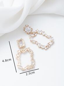 1 Đôi Phóng Đại Hình Chữ Nhật Ả Rập Saudi Phong Cách Phổ Biến Thời Trang Tuyên Bố Bông Tai Cho Bé Gái Dự Tiệc - Vàng - Xem 3