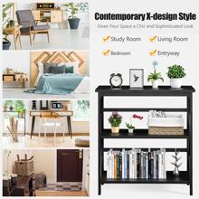 Costway 3-Tier Bookshelf Wooden Open Storage Bookcase for Home Office