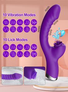 Vibrador con lengüeta para estimular el clítoris de las mujeres, con 20 velocidades, vibrador de silicona recargable de 2 en 1 para placeres sexuales adultos.