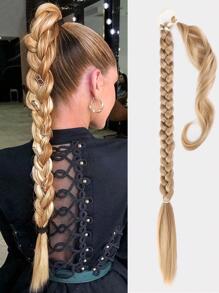 Long Braided Ponytail Extension 30 inch Golden Wrap Around Hair Extensions Ponytail Natural Soft Synthetic Hair Piece for Women