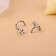 10 piezas Anillos de nariz de 20G de acero inoxidable con piercing de tornillo, joyería para perforación de 2mm para mujeres y hombres, joyería de perforación nasal y nostril