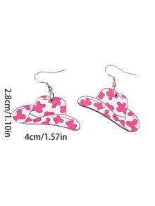 Bộ 2 chiếc mũ cao bồi và bộ hoa tai sành điệu cho nữ, phong cách phương Tây, trang phục hàng ngày - Nhiều màu - Xem 4