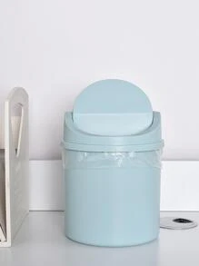 1入組迷你桌面垃圾桶 - 藍色 - 查看 2