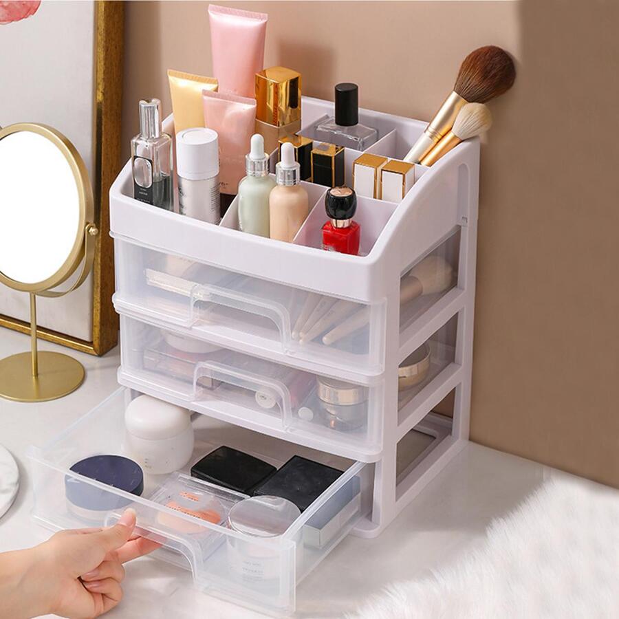 1pc Multi-layer Cosmetic Storage Box - White - View 1