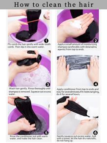 Extra Long Braided Ponytail Synthetic Hair Extension - Black - View 8