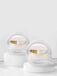 1 件装美甲钻头清洁刷去除灰尘盒硬钻头磨头软刷清洁器美甲工具 - 白色 - 查看 2