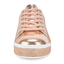 JEKO Women's Glitter Tennis Sneakers Neon Dressy Sparkly Sneakers Rhinestone Bling Wedding Bridal Shoes Shiny Sequin Shoes - 玫瑰金色 - 查看 3
