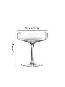 1入組豎條紋玻璃飲用高腳杯 - 無色 - 查看 3