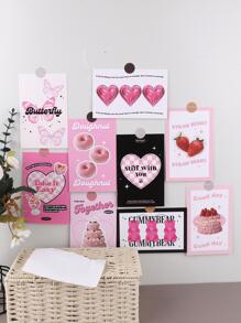 30pcs Pink Cherry Sweetheart Postcards - Pink - View 2