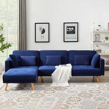 Modern Simple Variable Bed Sofa Living Room Folding Sofa - 寶藍色 - 查看 1