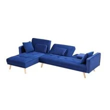 Modern Simple Variable Bed Sofa Living Room Folding Sofa - 寶藍色 - 查看 5