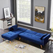 Modern Simple Variable Bed Sofa Living Room Folding Sofa - 寶藍色 - 查看 2