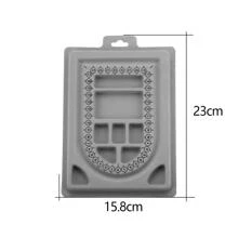 1pc Jewelry Beads Plate Gray Flocked Bead Board for Diy Bracelet Necklace Beading Jewelry Making Organizer Tray Design Craft Measuring Tool Accessories - Small Bracelet Design Plate - View 2