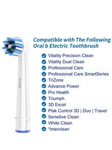 8pcs/set Clean Brush Heads Compatible with Oral B Electric Toothbrush - White - View 2
