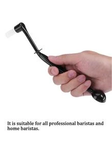 1pc 2-in-1 Coffee Machine Cleaning Brush With Spoon - Black - View 8