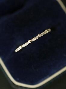 BALMORA 1pc Simple Versatile S925 Sterling Silver Heart Set  Ring For Women For Anniversary - Gold - View 7