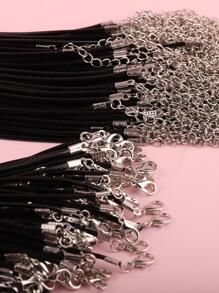 50 piezas/paquete negro DIY Collar de pana colgante cuentas Bisutería cuerda - Negro - Ver 2