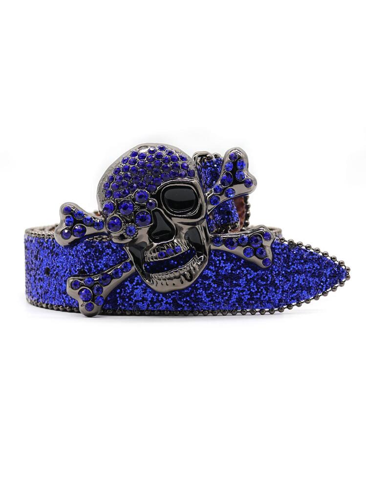 Western Style Rhinestone Belt With Luxury Diamond Blue  display picture 3