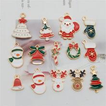 14 Chiếc Men Giáng Sinh Ông Già Noel Người Tuyết Cây Thông Hạt Mặt Dây Chuyền Trang Sức Làm Bông Tai Vòng Cổ Trang Trí Thủ Công DIY Tìm Phụ Kiện - Nhiều màu - Xem 5